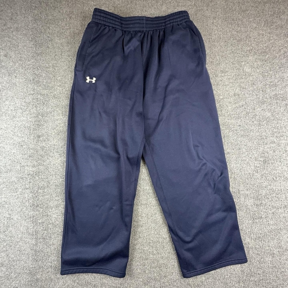 Under Armour Pants Mens XL Blue Fleece Sweatpants Elastic Waist Lined Athletic
